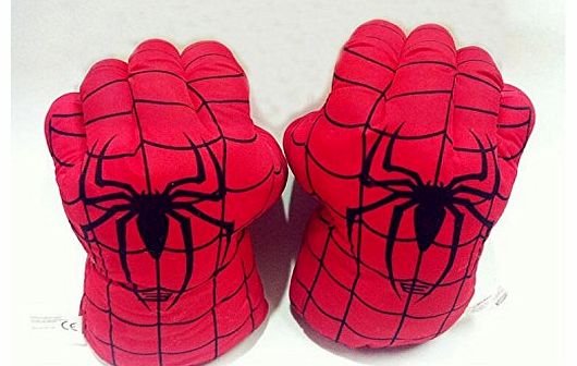 Jolly Girl 2014 Newest Spider Man Smash Hands Boxing Gloves Big Soft Plush Toy Red Cool Special Novel Unique Gift- One Pair for fun Sports Cool Special Novel Unique Gift Simulation Gloves