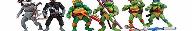 Newest Pattern Teenage Mutant Ninja Turtles Action Figures TMNT One Set of 6 PVC Dolls Leo Mikey Don Raph for Collector 12cm