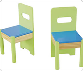 Wooden Chairs - Blue