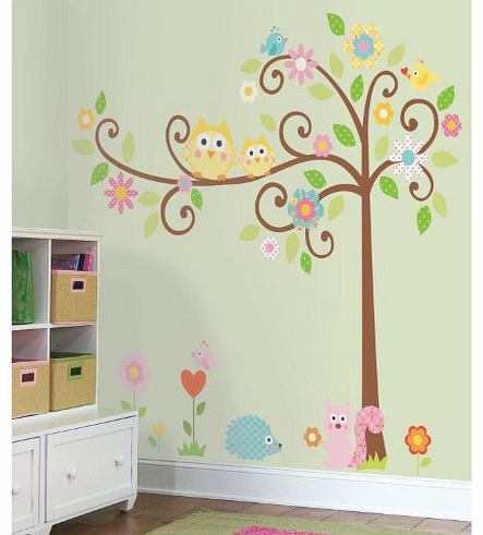 Jomoval Roommates Repositionable Childrens Wall Stickers - Scroll Tree