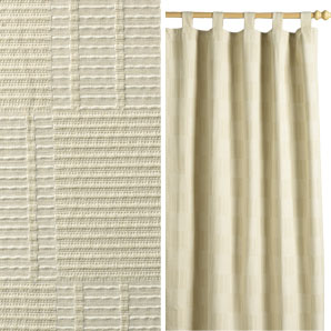 Jonelle Boundary Tab Top Curtains- Natural- W127 x D228cm
