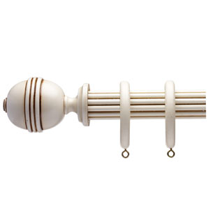 Jonelle Curtain Pole- Antiqued White- 150cm