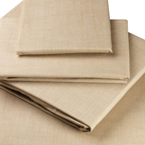 Linen Look Cotton Fitted Sheet- Double- Flax