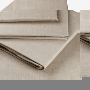 Linen Look Cotton Fitted Sheet- Double- Stone