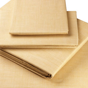 Linen Look Cotton Fitted Sheet- Kingsize- Sandstone