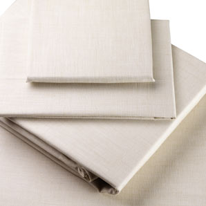 Linen Look Cotton Fitted Sheet- Limestone- Double