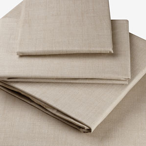 Linen Look Cotton Flat Sheet- King-Size- Stone