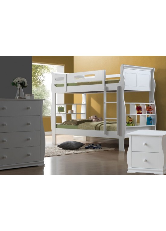 Joseph Oasis Bunk Bed 3 Piece Roomset-White
