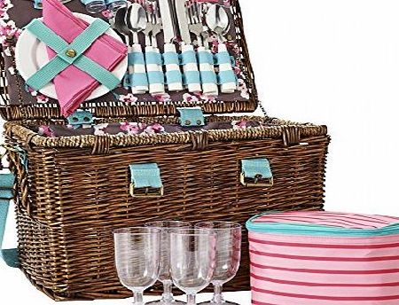 Joules Picnic Basket (S) Chocolate Floral