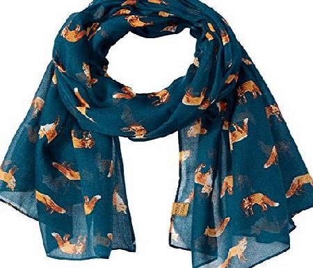 Joules Womens Long Line Woven Scarf, Green (Parsley Fox), One Size