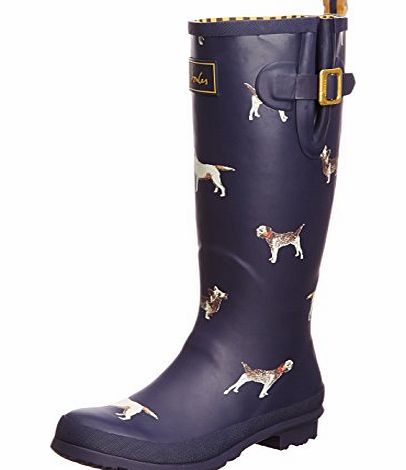 Joules Womens Welly Print Wellington Boots R_WELLYPRINT Navy Dog 5 UK, 38 EU, 7 US