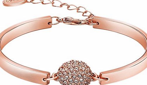 joyliveCY WomenS Jewerly Wedding 18K Rose Gold Plated Crystals Flower Fashion Grace Lady Bracelet