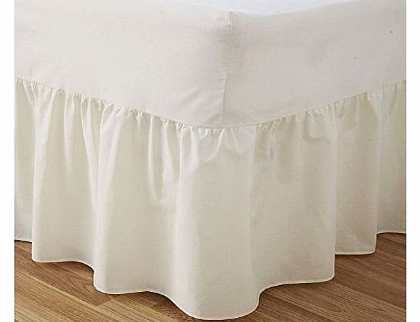 Love2Sleep 50:50 POLY COTTON : COTTON RICH QUALITY CREAM VALANCE SHEET - 4FT (SMALL DOUBLE) SIZE