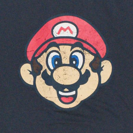 Super Mario Face Charcoal T-Shirt
