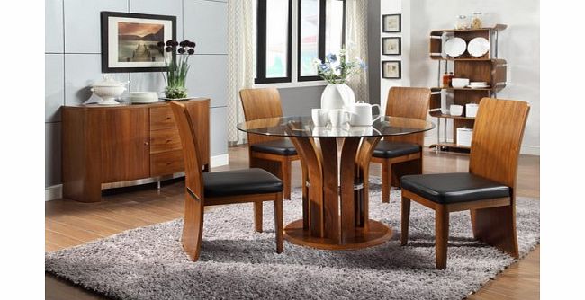 Jual Furnishings Curve Dining Set in Walnut with