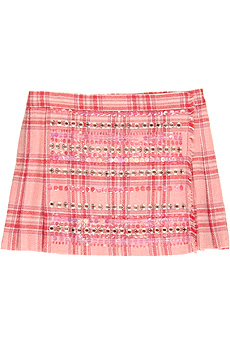 Juicy Couture Plaid embellished mini-kilt