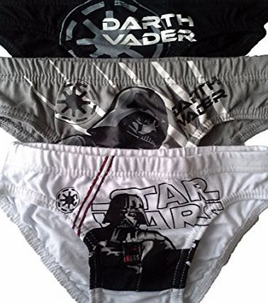 Jujak Boys Star Wars - Darth Vader - Briefs Pants Underpants Underwear - 3 Pack - Official Licenced 100 Cotton- 3 - 8 Years (5 - 6 Years)