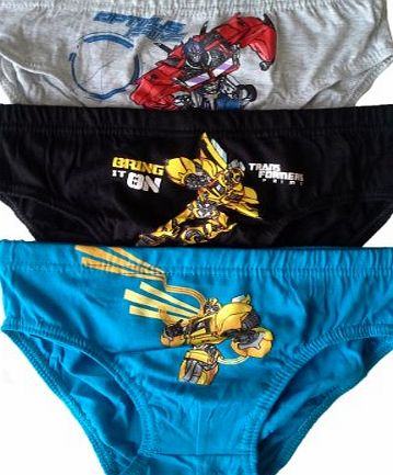 Boys Transformers Briefs Pants Underpants Underwear - 3 Pack - Official Licenced 100% Cotton (5 - 6 Years)