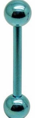 Jules Body Jewellery Tongue Bars-Solid Light Blue Titanium Tongue Bar-Available in a 12mm or 14mm size