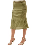 Julia Coccoand#39; Green Mid-Length Tulip Skirt