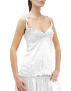 Julia Coccoand#39; White Ruffled Cotton Camisole