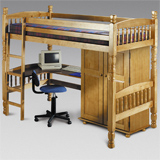 Bedsitter Bunk in Solid Wood with Pine Lacquered finish