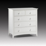 Julian Bowen Cameo Chest in Rubberwood with 2 over 3 Drawers in White finish