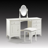 Julian Bowen Cameo Dressing Table in Rubberwood with Twin pedestals in White finish