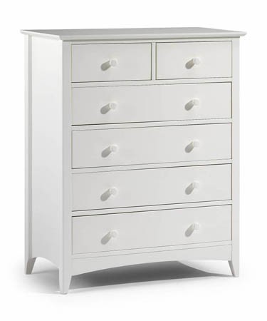 Cameo White 4+2 Chest of Drawers - White