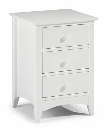Cameo White Bedside Chest of Drawers