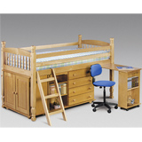 Double Sided Sleep Station in Solid Wood with Pine Lacquered finish