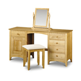 Julian Bowen Kendal Dressing Table Twin Pedestals in Solid Pine with Lacquered finish