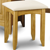 Julian Bowen Kendal Stool in Solid Pine with Lacquered finish and padded seat