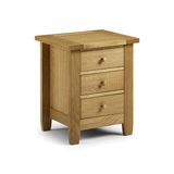 Lyndhurst Bedside Cabinet in American Oak soilds and veneers with 3 Drawers