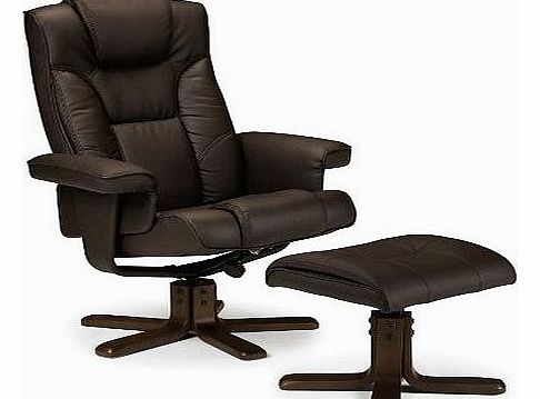 Malmo Recliner and Footstool, Brown