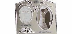 Juliana Two Tone Silverplated Wedding Anniversary Gift Photo Frame - ``25th Silver Anniversary``