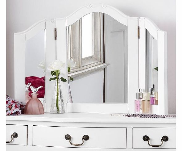 Juliette Shabby Chic Antique White Dressing Table Mirror ONLY