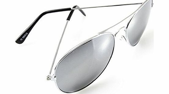 Jullio 70s Designer Style Unisex Silver Mirror Aviator Sunglasses 