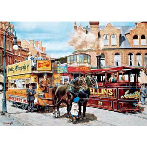 Jumbo Trams In The City 500 Piece Jigsaw Puzzle