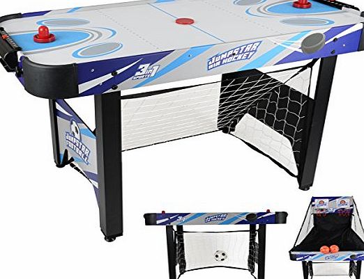 Jump Star JumpStar 240V Childrens 3-In-1 Multi Games Table Air Hockey Football Basketball
