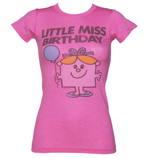 Ladies Bright Pink Little Miss Birthday T-Shirt