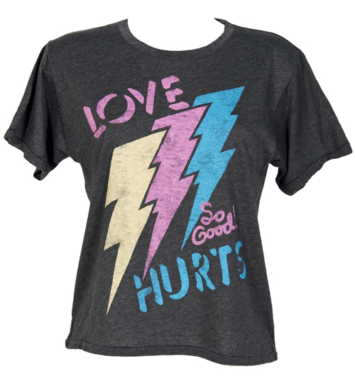 Junk Food Ladies Retro Love Hurts Cropped T-Shirt from