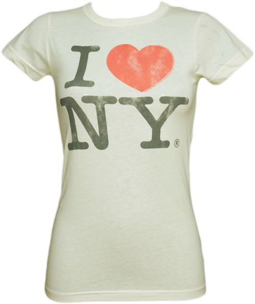 Ladies Sugar White I Love NY T-Shirt from Junk
