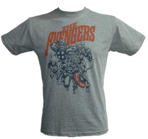 Men` Grey The Avengers T-Shirt from Junk Food