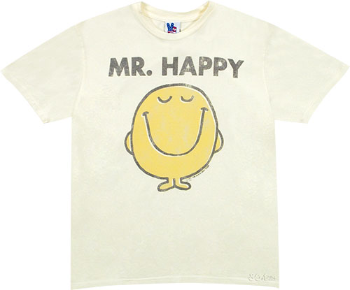 Menand#39;s Mr Happy Mr Men T-Shirt from Junk Food