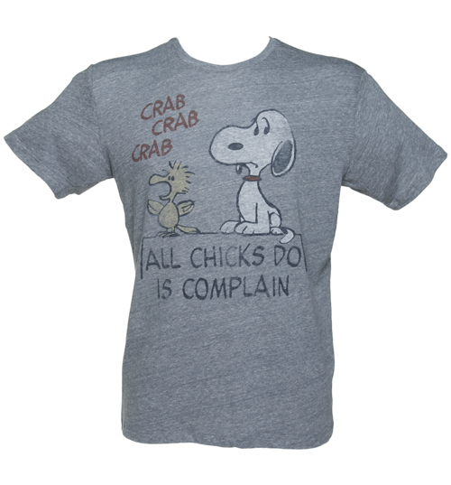 Mens Blue Triblend Snoopy All Chicks Do Is