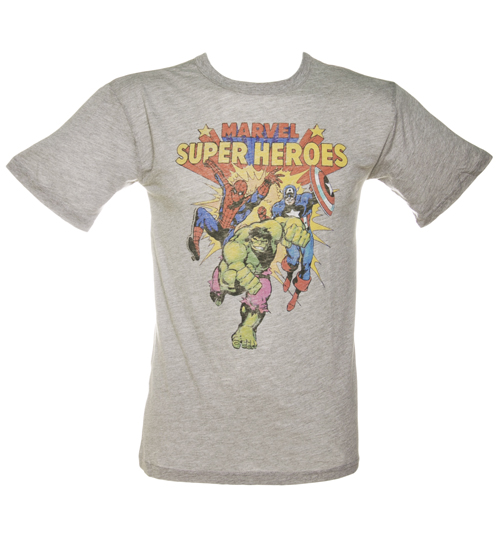 Mens Grey Marvel Super Heroes T-Shirt from