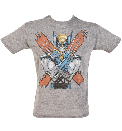 Mens Grey Wolverine T-Shirt from Junk Food