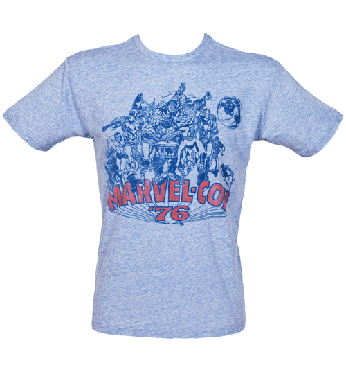 Mens Marvel-Con 76 Blue Marl T-Shirt