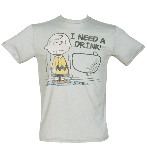 Mens Peanuts I Need A Drink Charlie T-Shirt